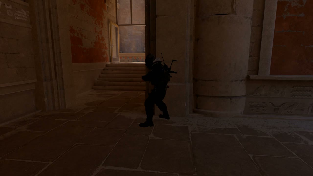 Third-person view of the setup position