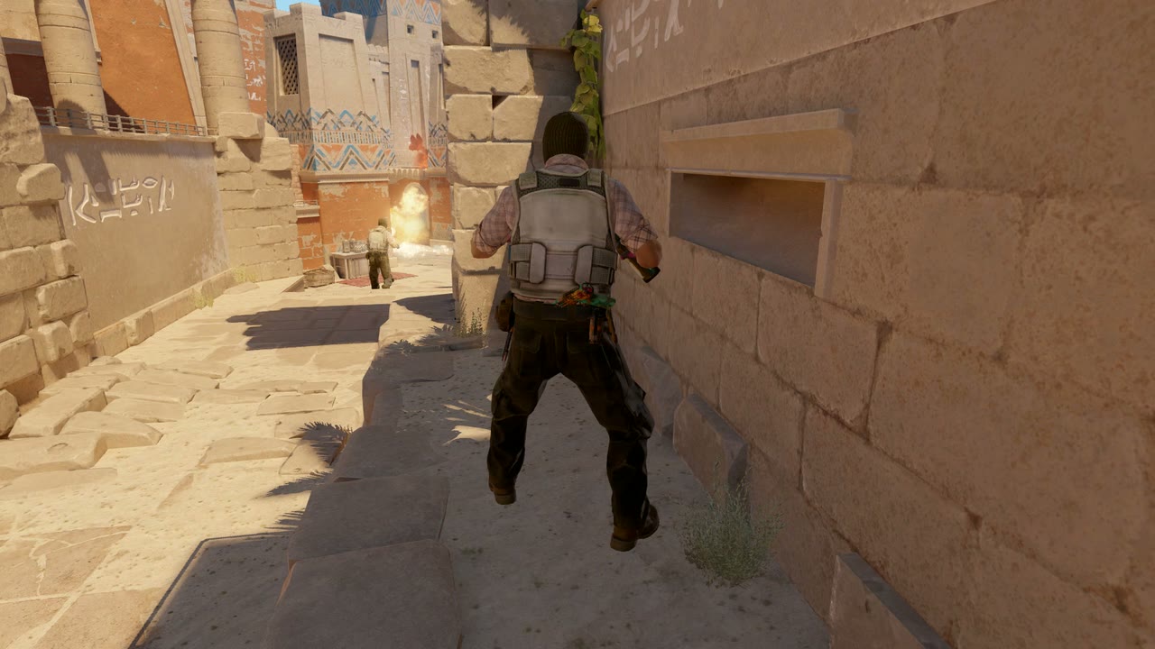 Third-person view of the setup position