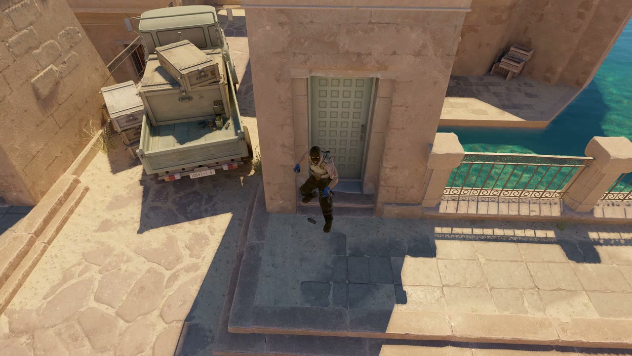 Third-person view of the setup position