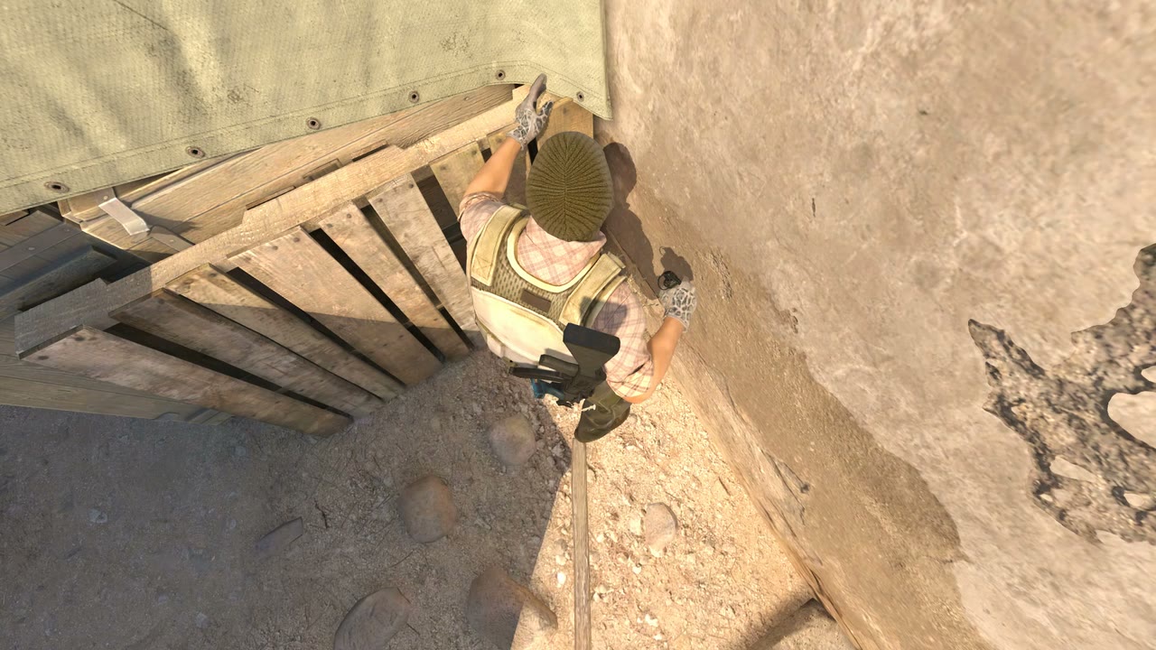 Third-person view of the setup position
