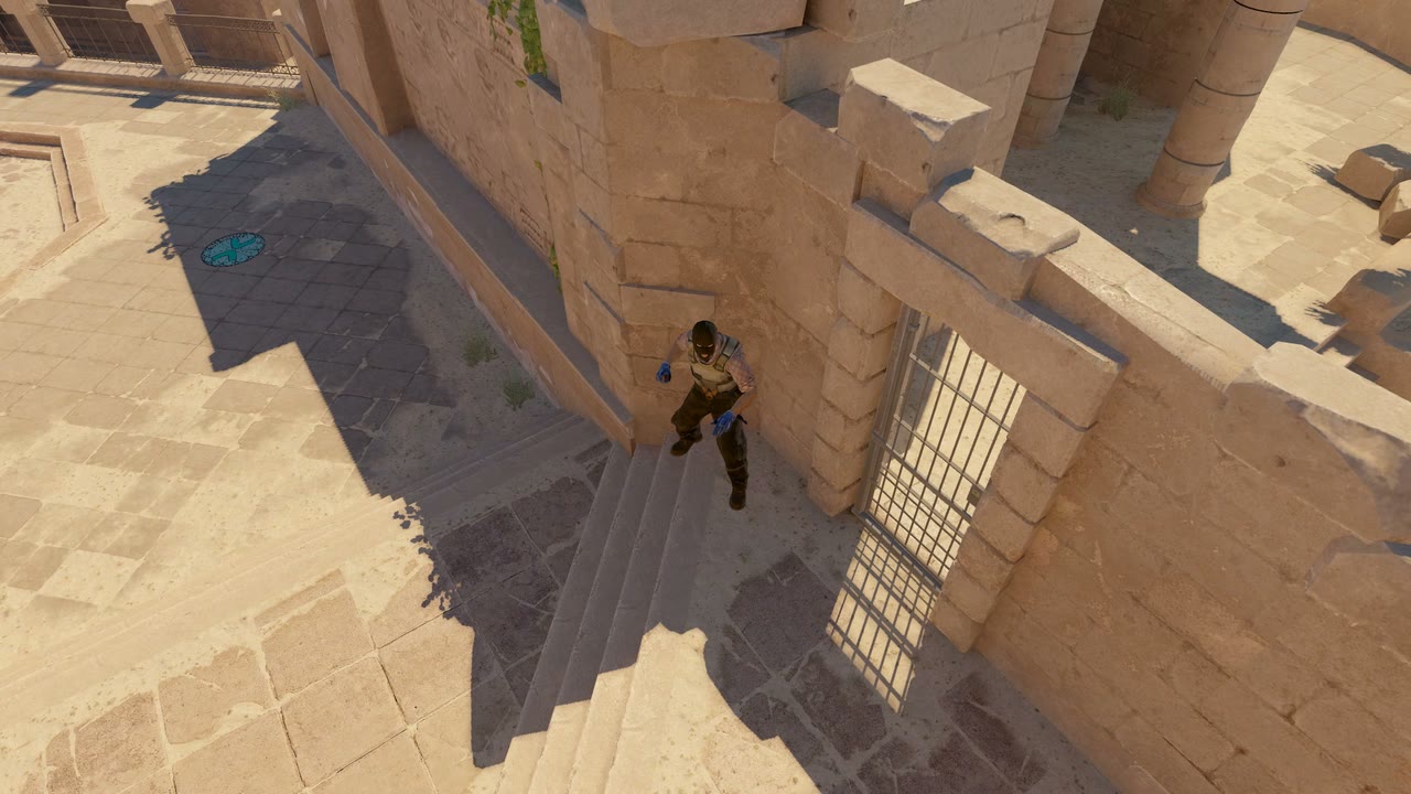 Third-person view of the setup position