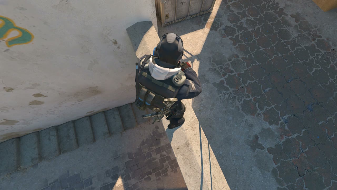 Third-person view of the setup position