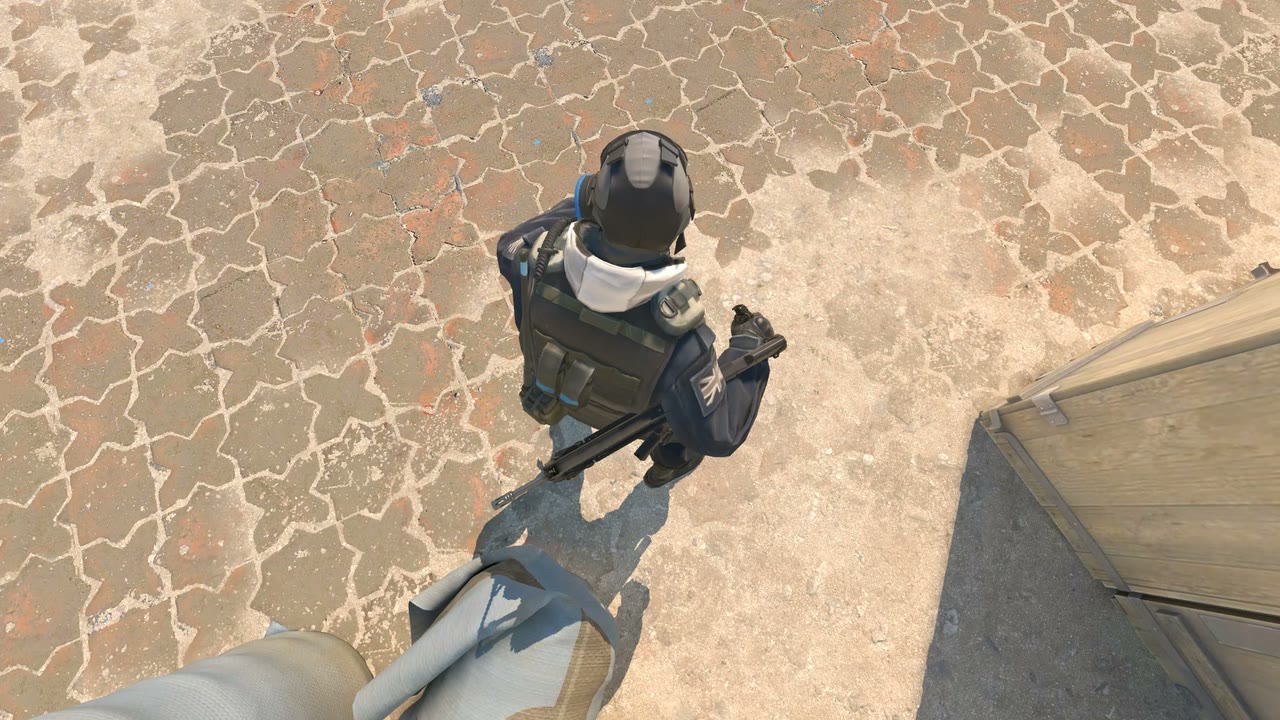 Third-person view of the setup position