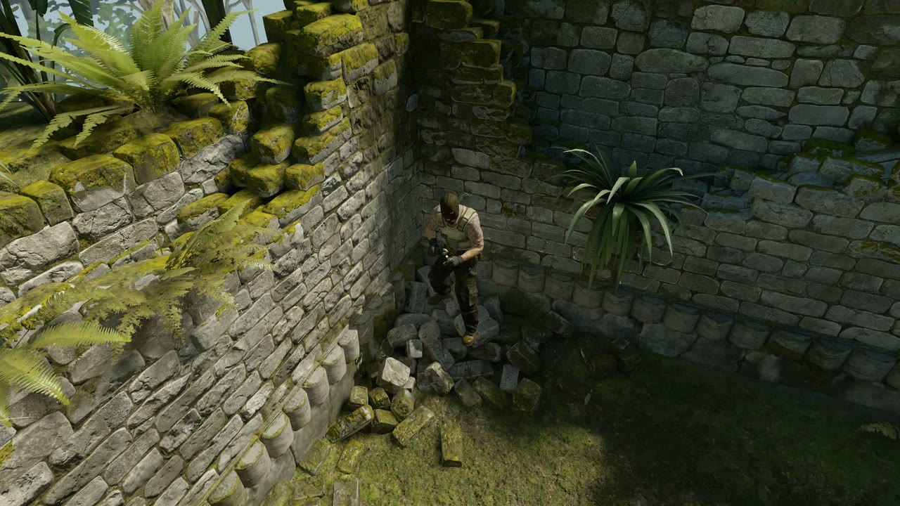 Third-person view of the setup position
