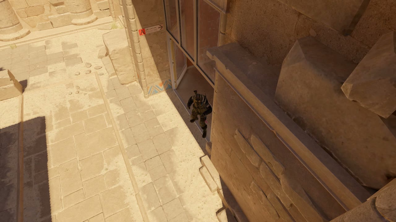 Third-person view of the setup position