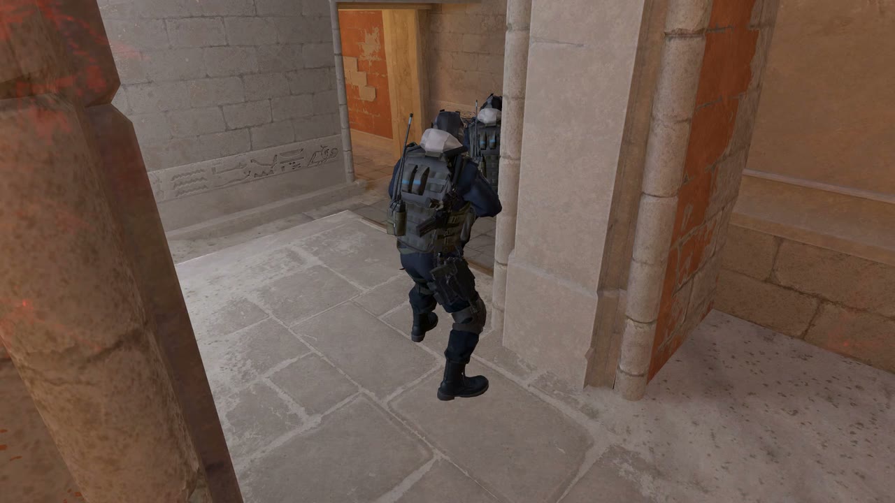 Third-person view of the setup position