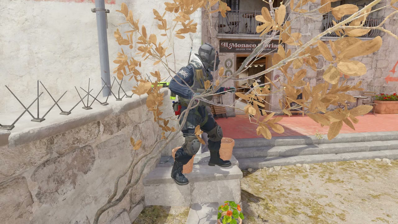 Third-person view of the setup position