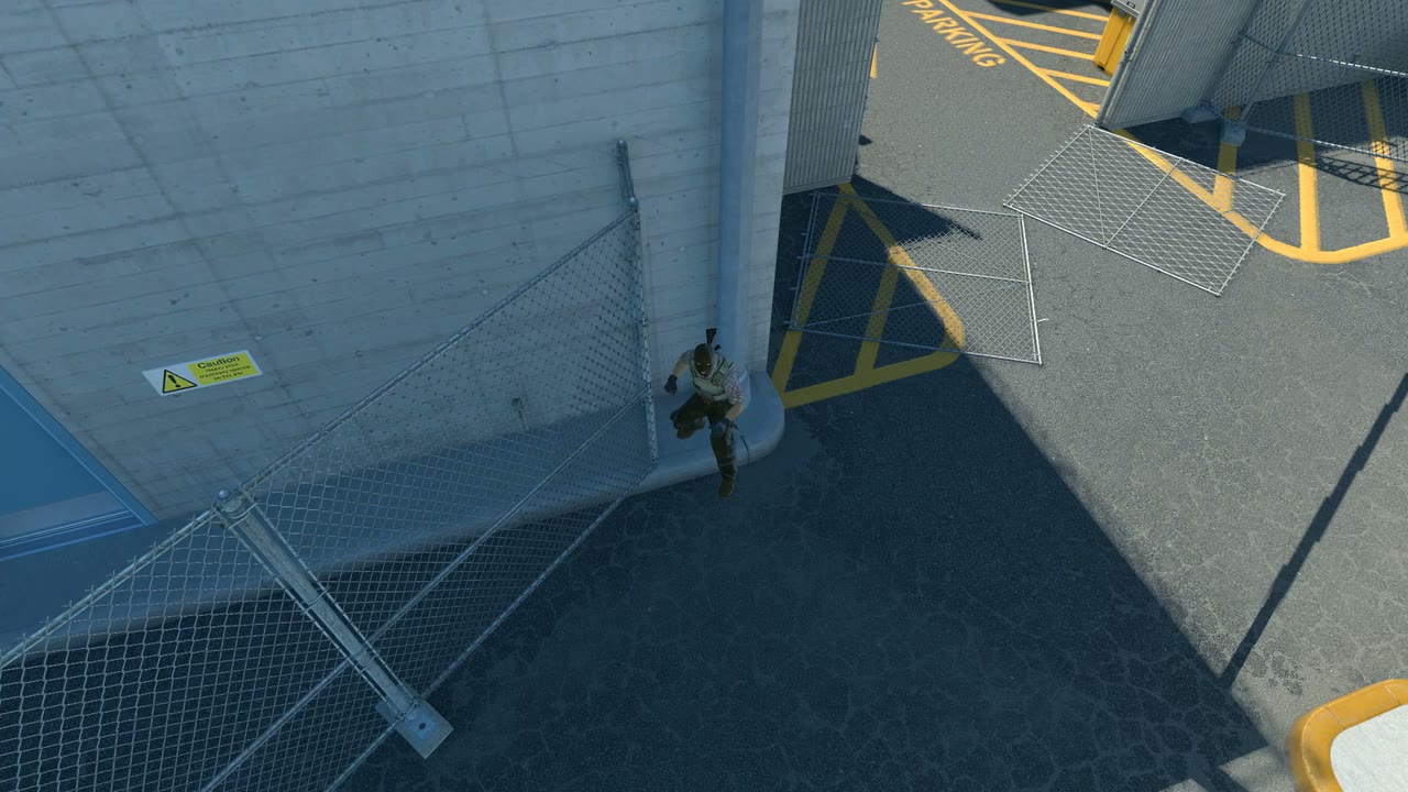 Third-person view of the setup position