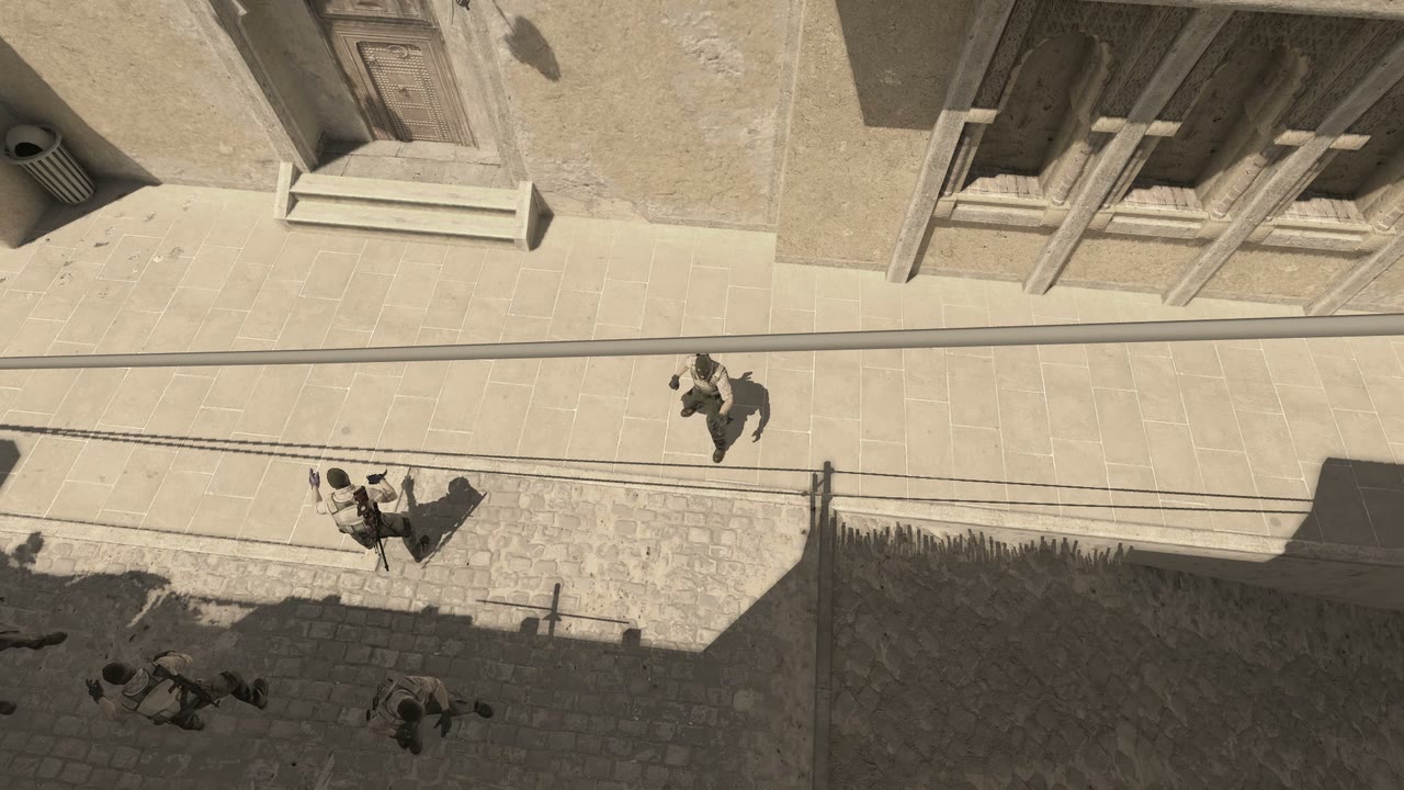 Third-person view of the setup position