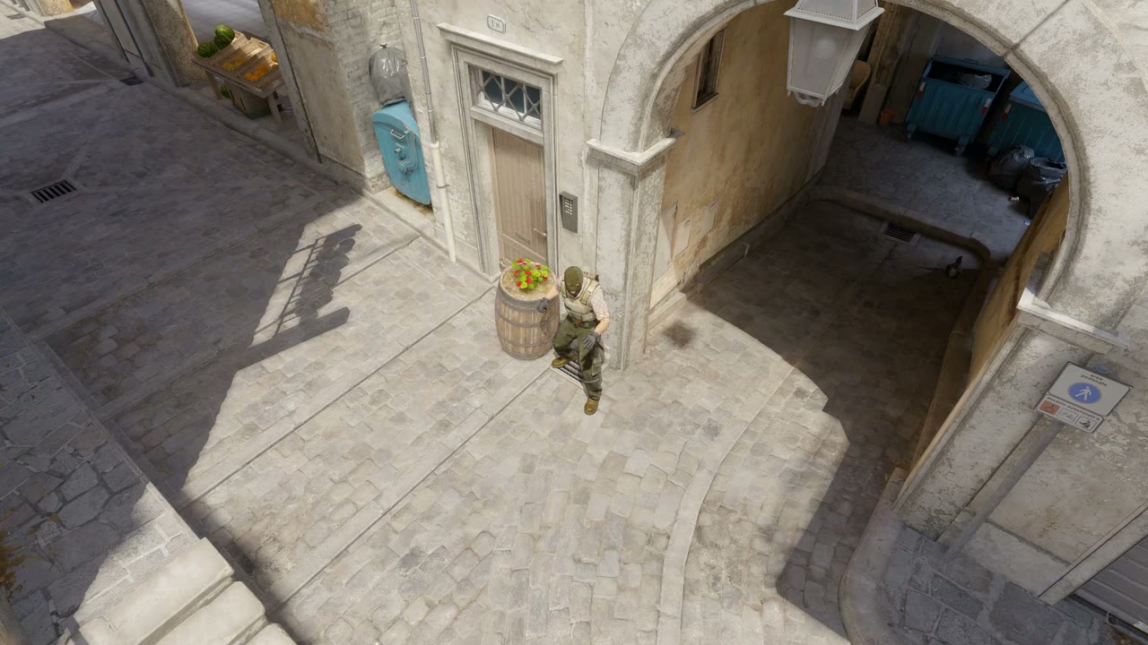 Third-person view of the setup position