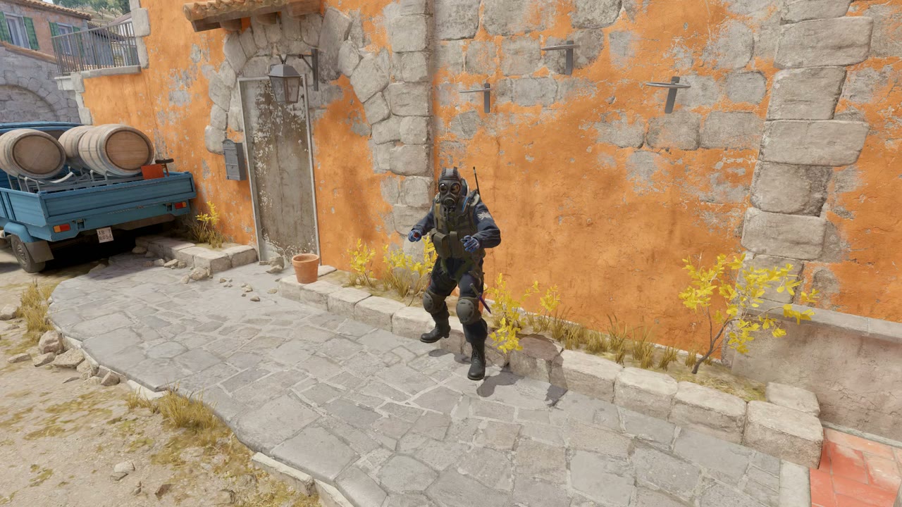 Third-person view of the setup position