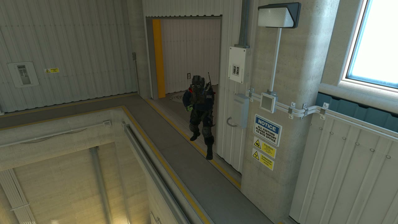 Third-person view of the setup position