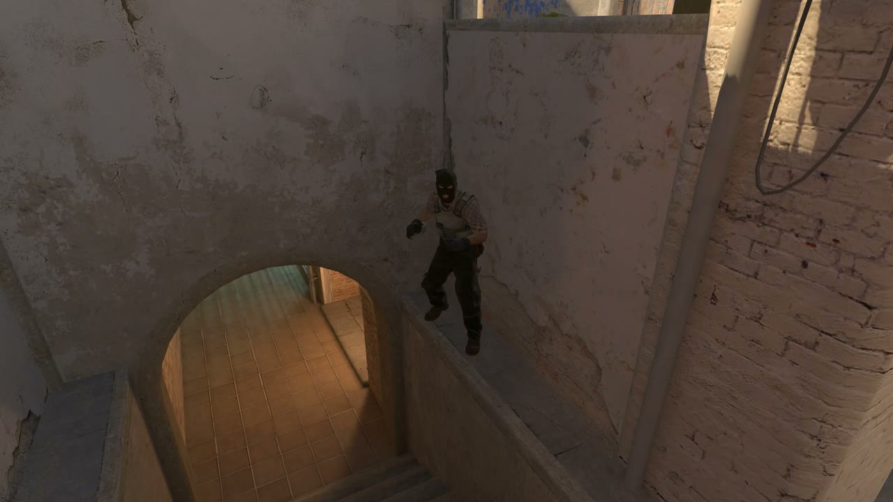 Third-person view of the setup position