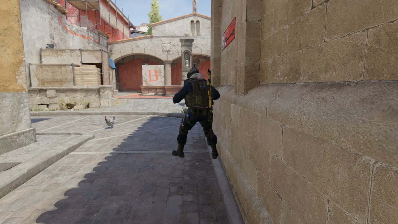 Third-person view of the setup position