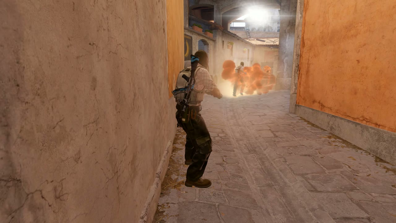 Third-person view of the setup position