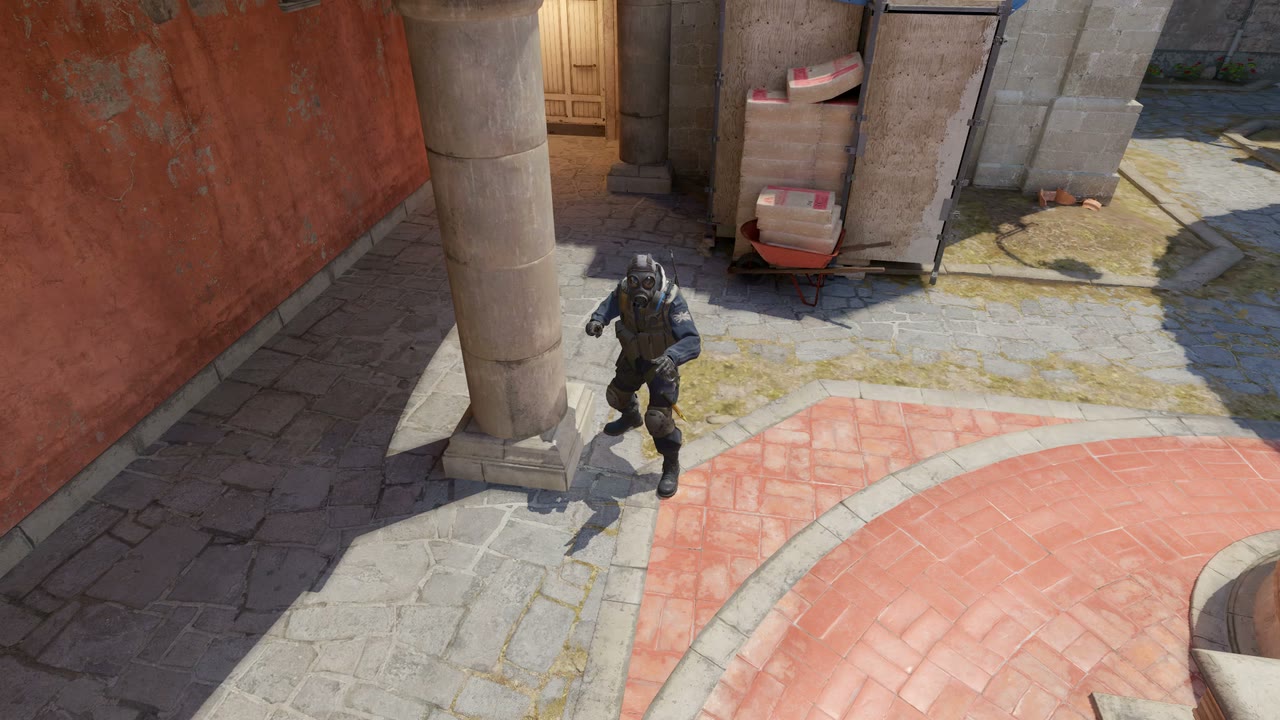Third-person view of the setup position