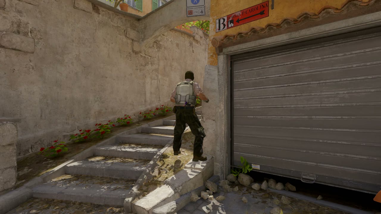 Third-person view of the setup position