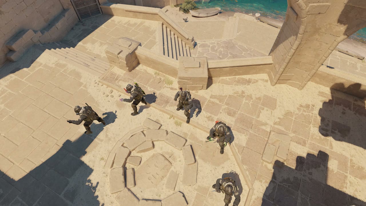Third-person view of the setup position