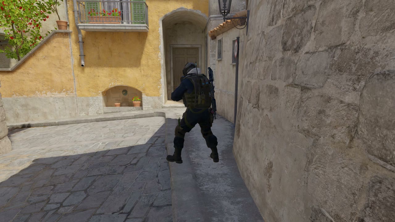 Third-person view of the setup position
