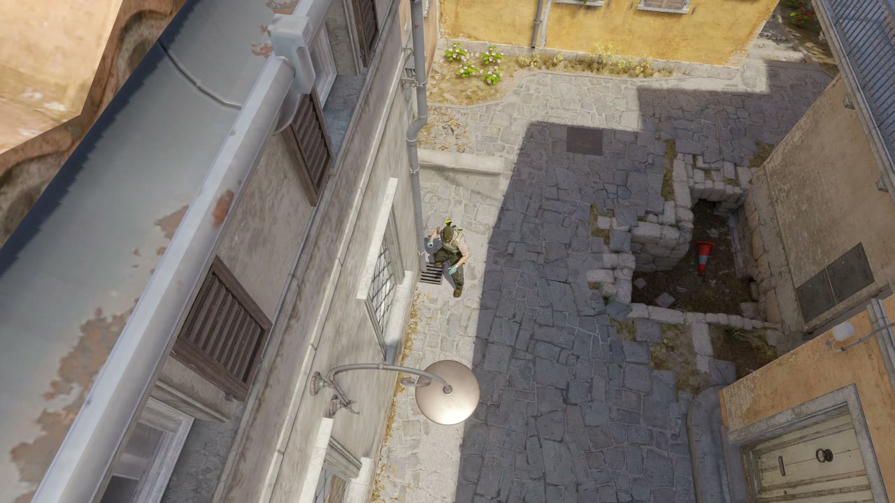 Third-person view of the setup position