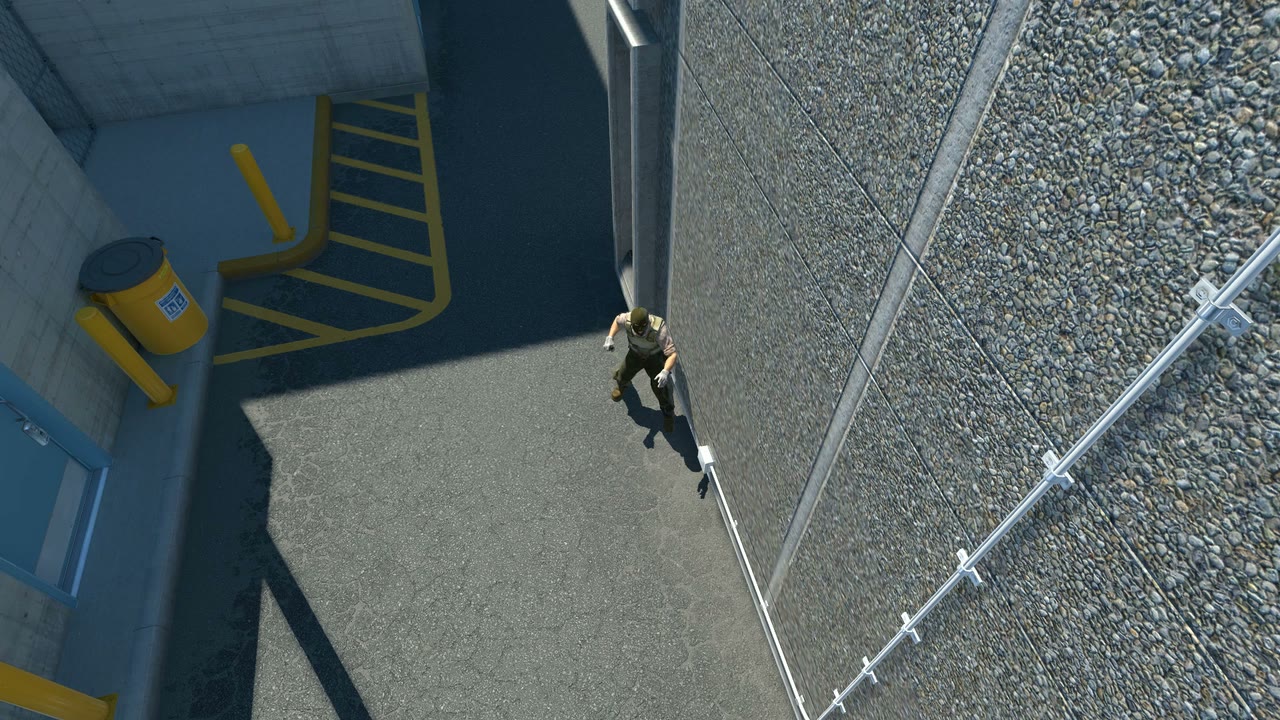 Third-person view of the setup position