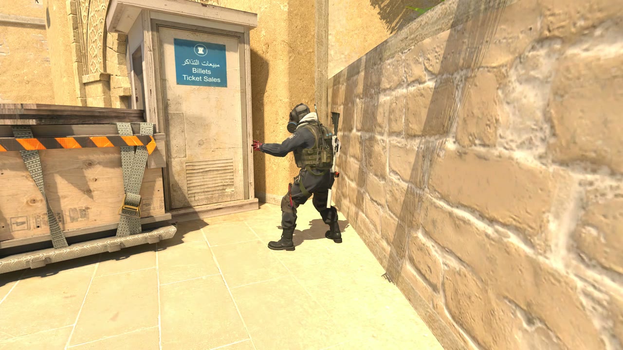 Third-person view of the setup position