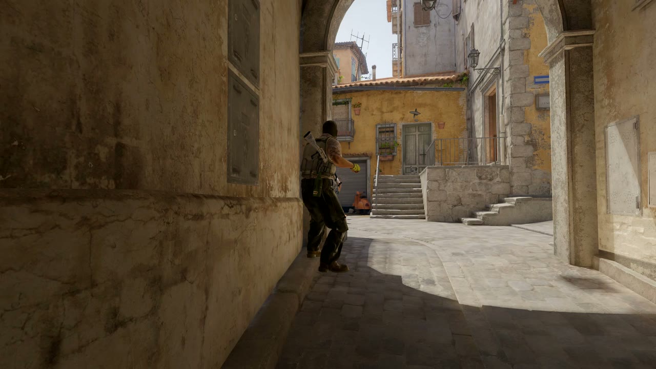 Third-person view of the setup position