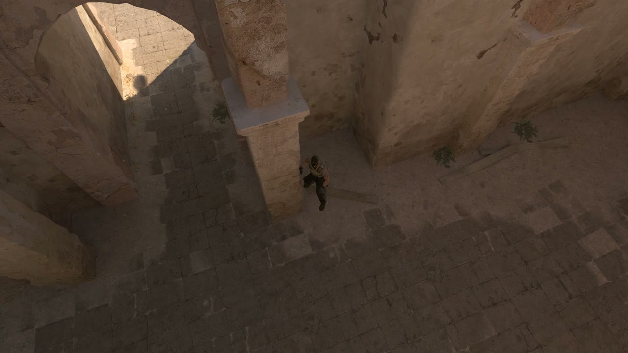 Third-person view of the setup position
