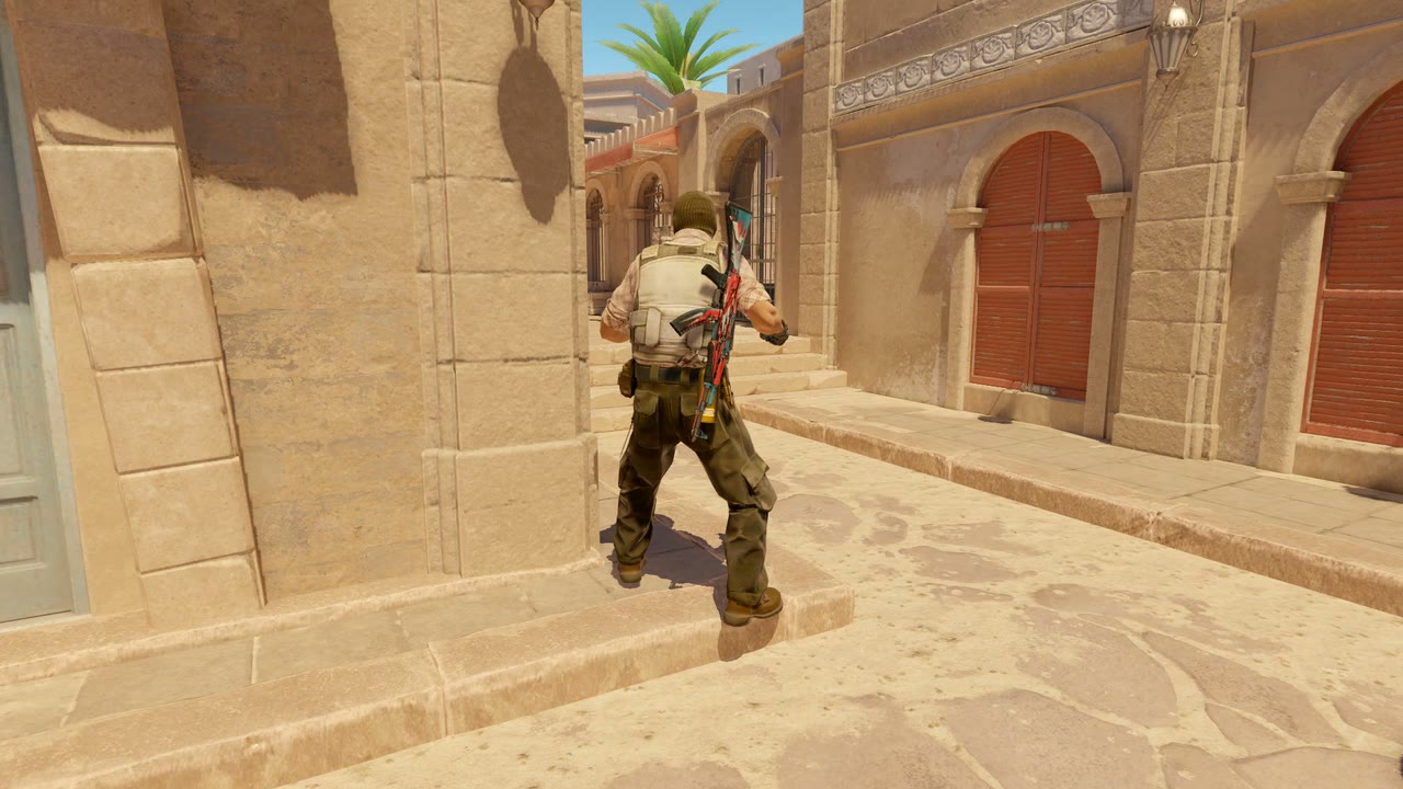 Third-person view of the setup position