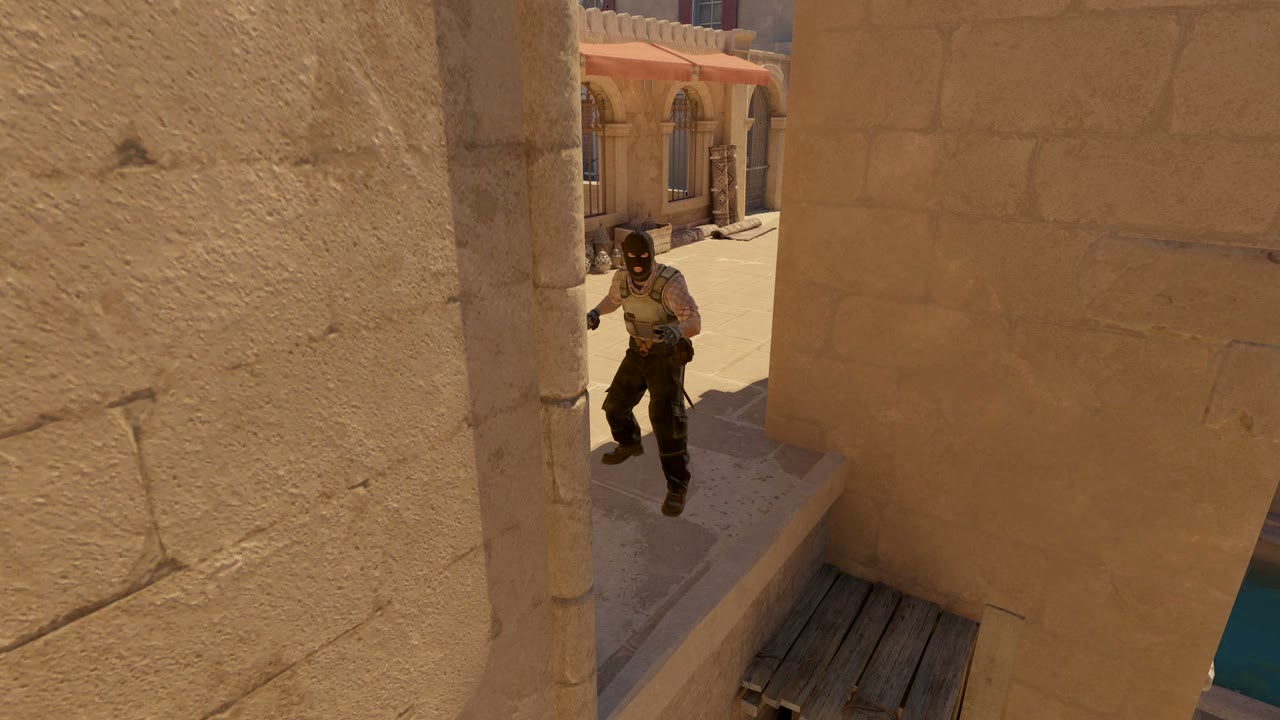 Third-person view of the setup position