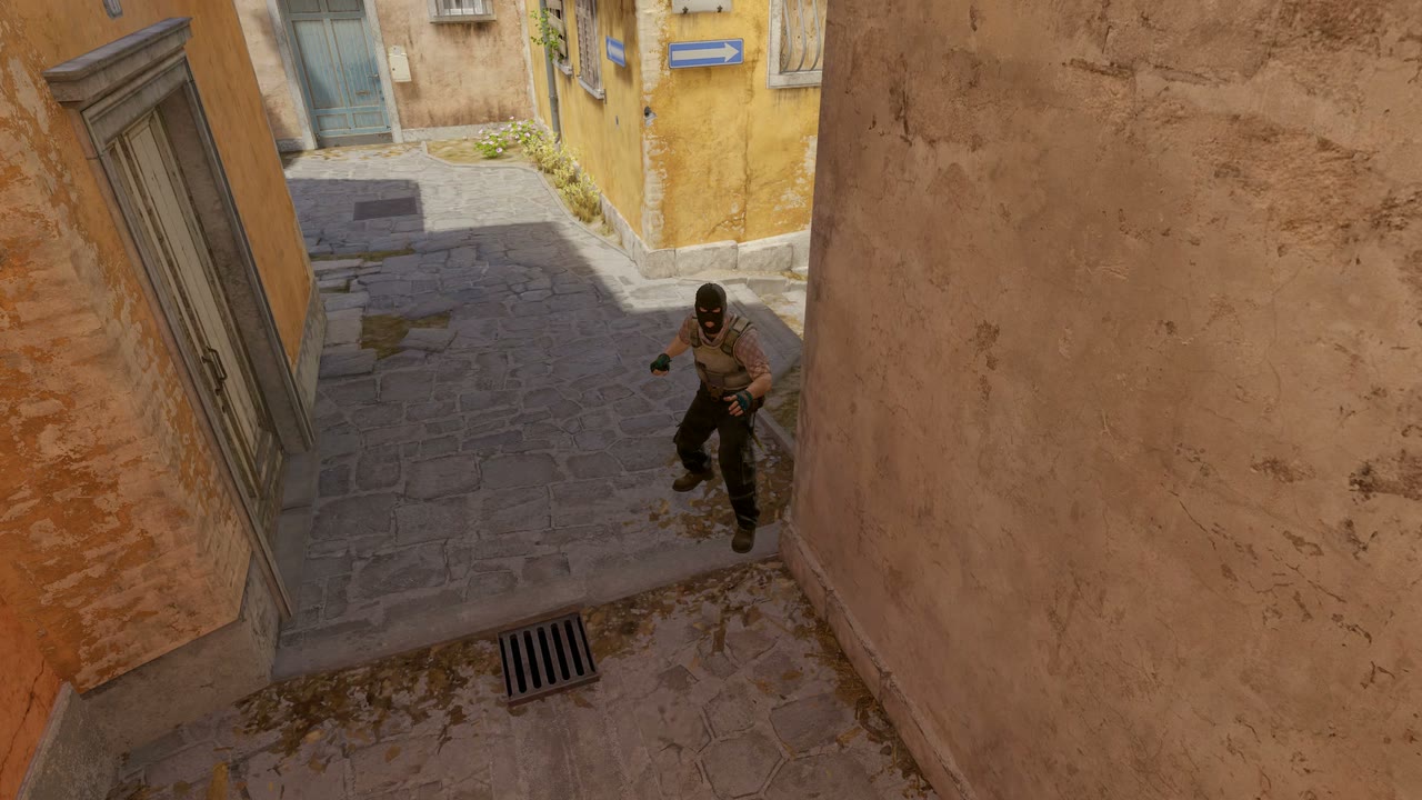 Third-person view of the setup position