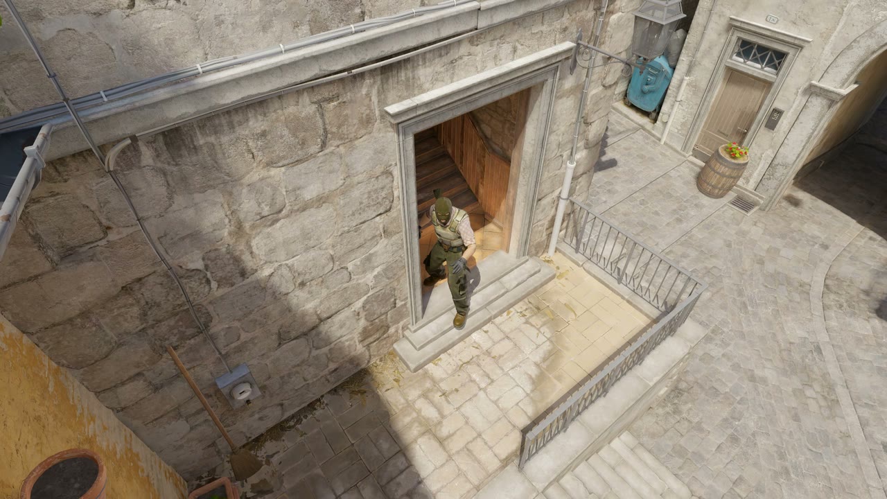 Third-person view of the setup position