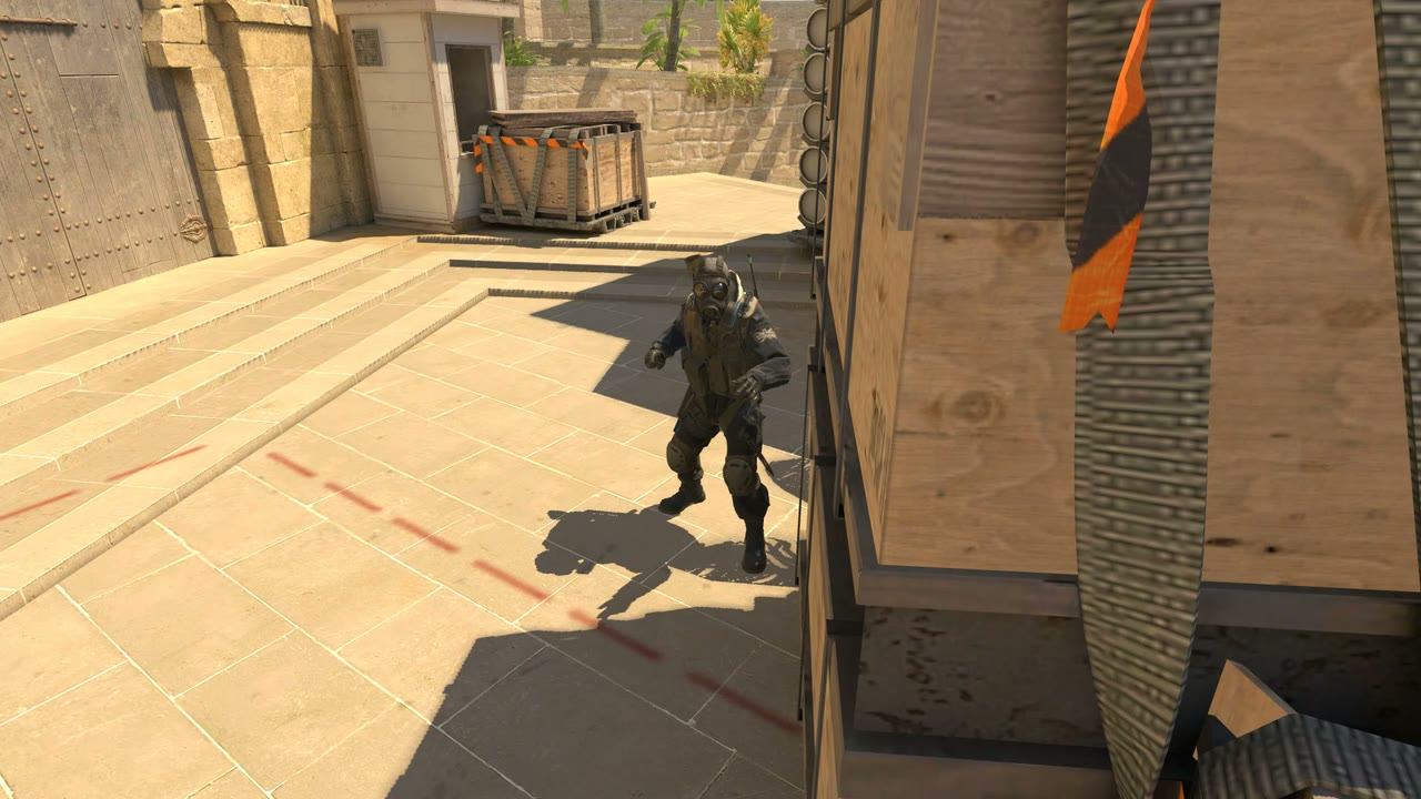 Third-person view of the setup position