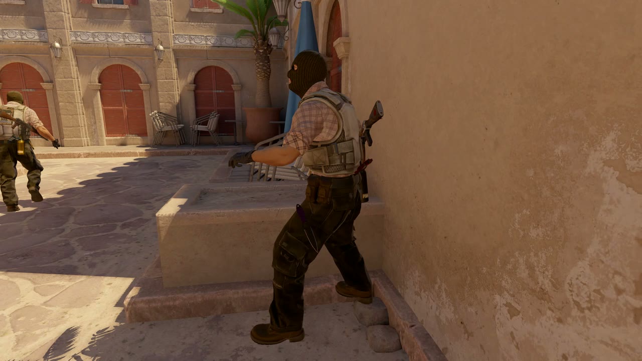 Third-person view of the setup position