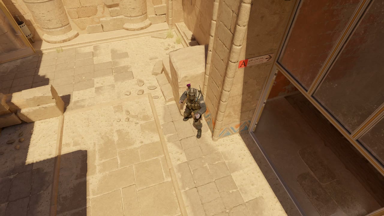 Third-person view of the setup position