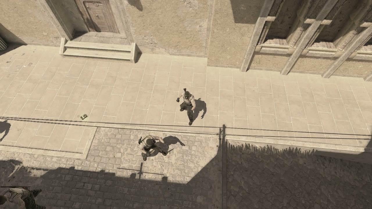 Third-person view of the setup position