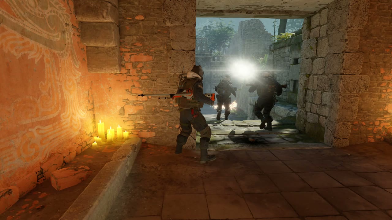 Third-person view of the setup position