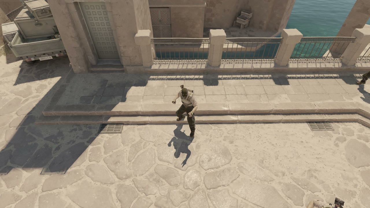 Third-person view of the setup position