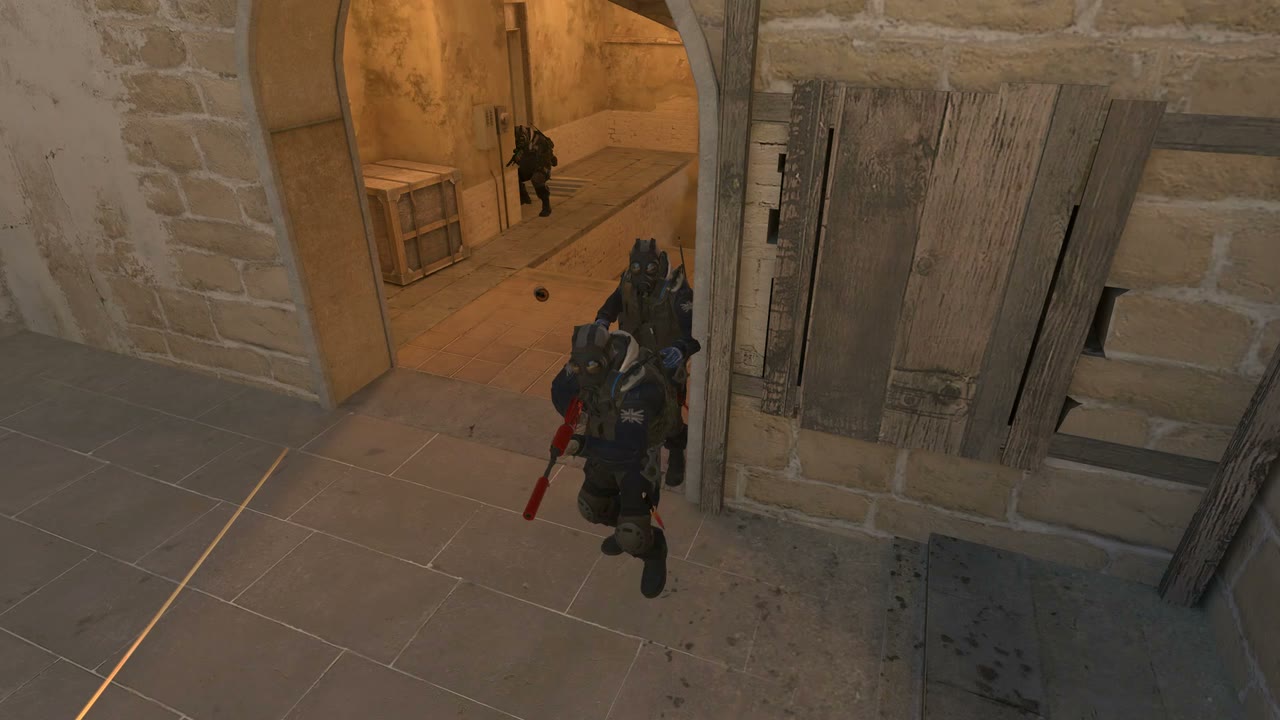 Third-person view of the setup position