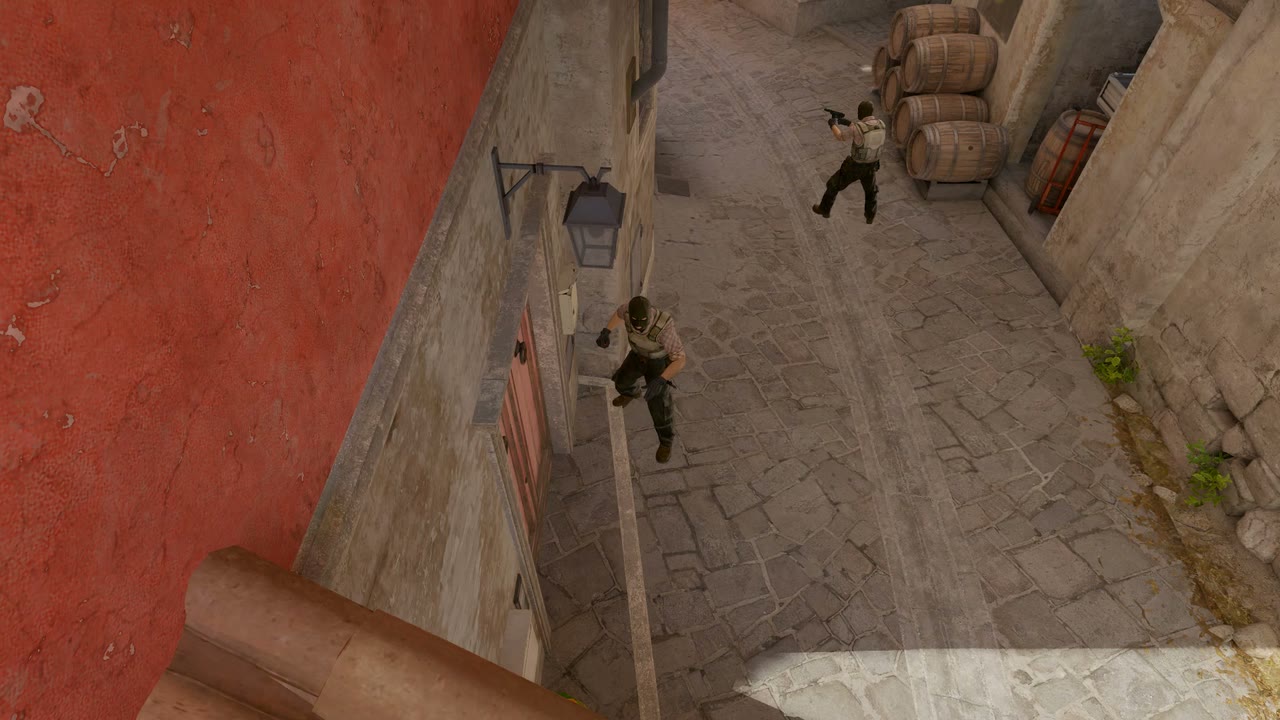 Third-person view of the setup position