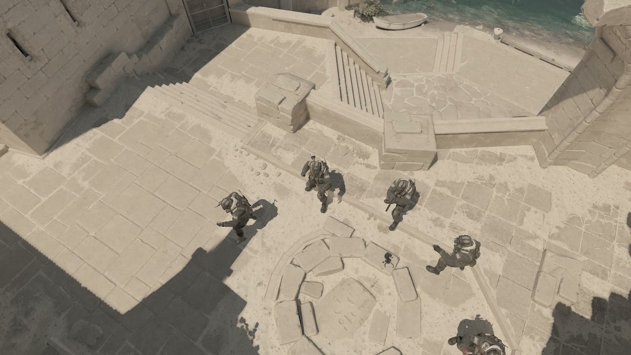 Third-person view of the setup position