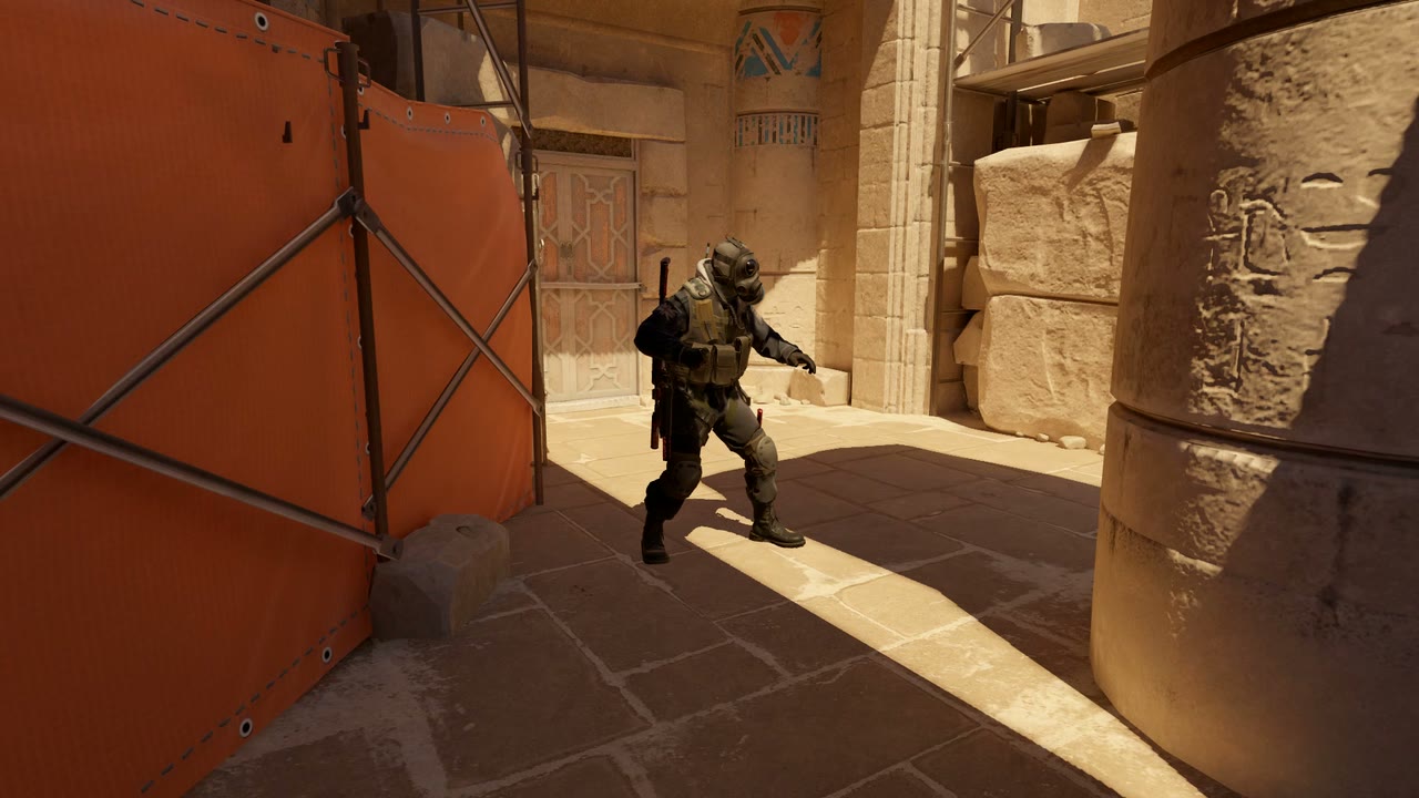 Third-person view of the setup position