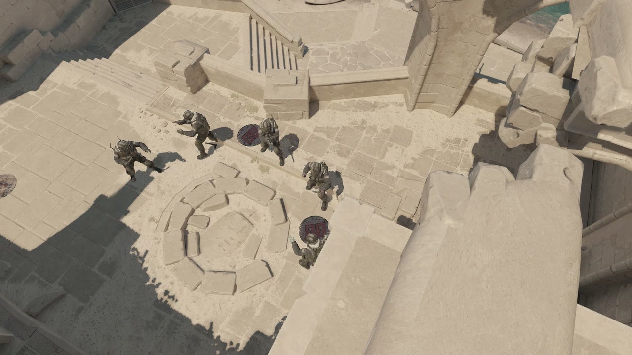 Third-person view of the setup position