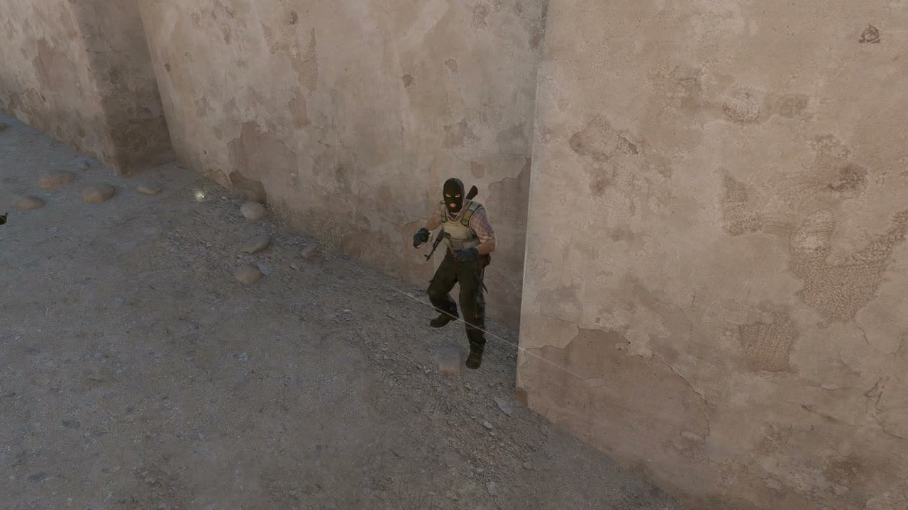 Third-person view of the setup position