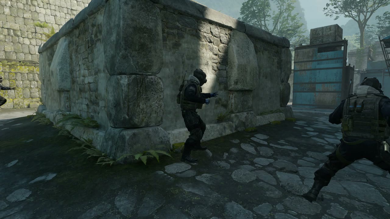 Third-person view of the setup position