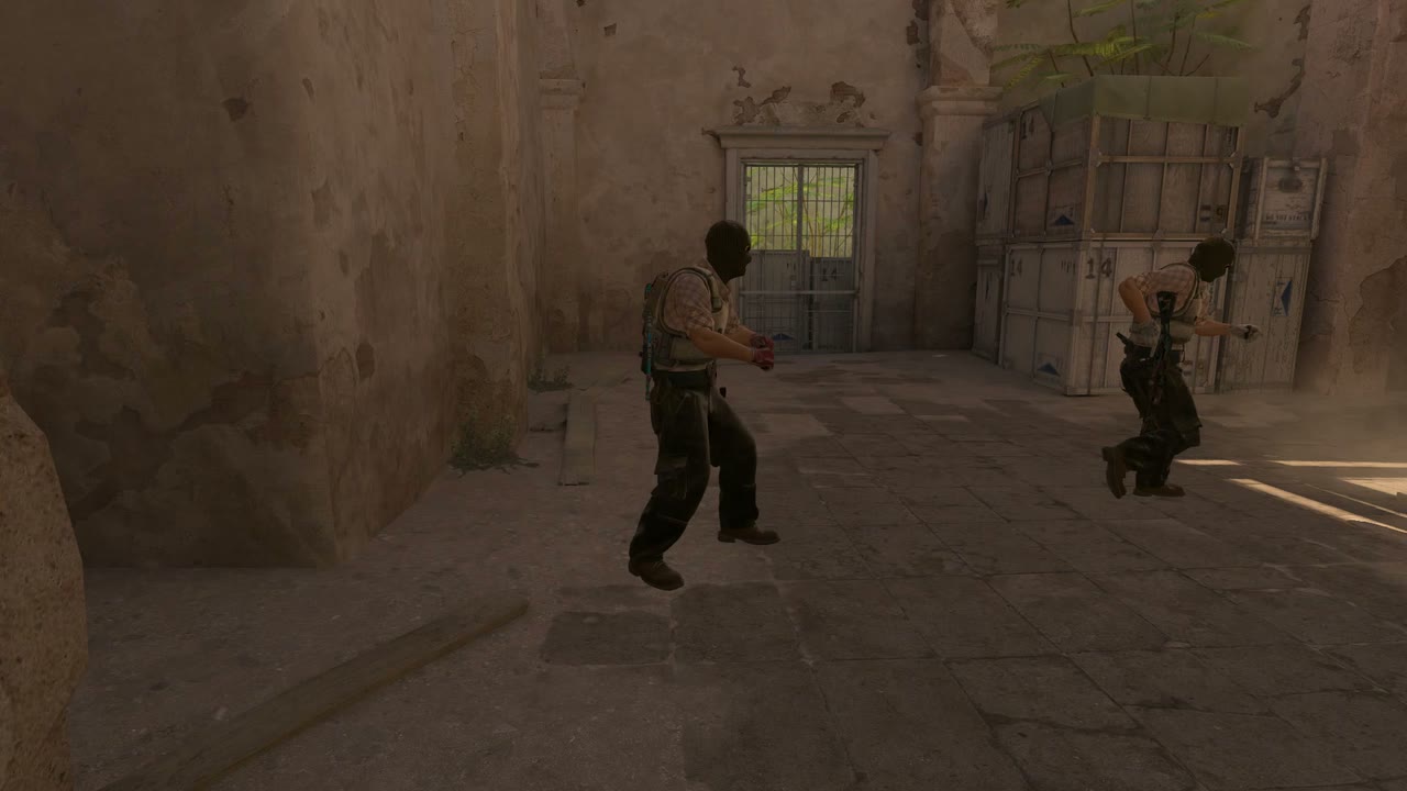 Third-person view of the setup position