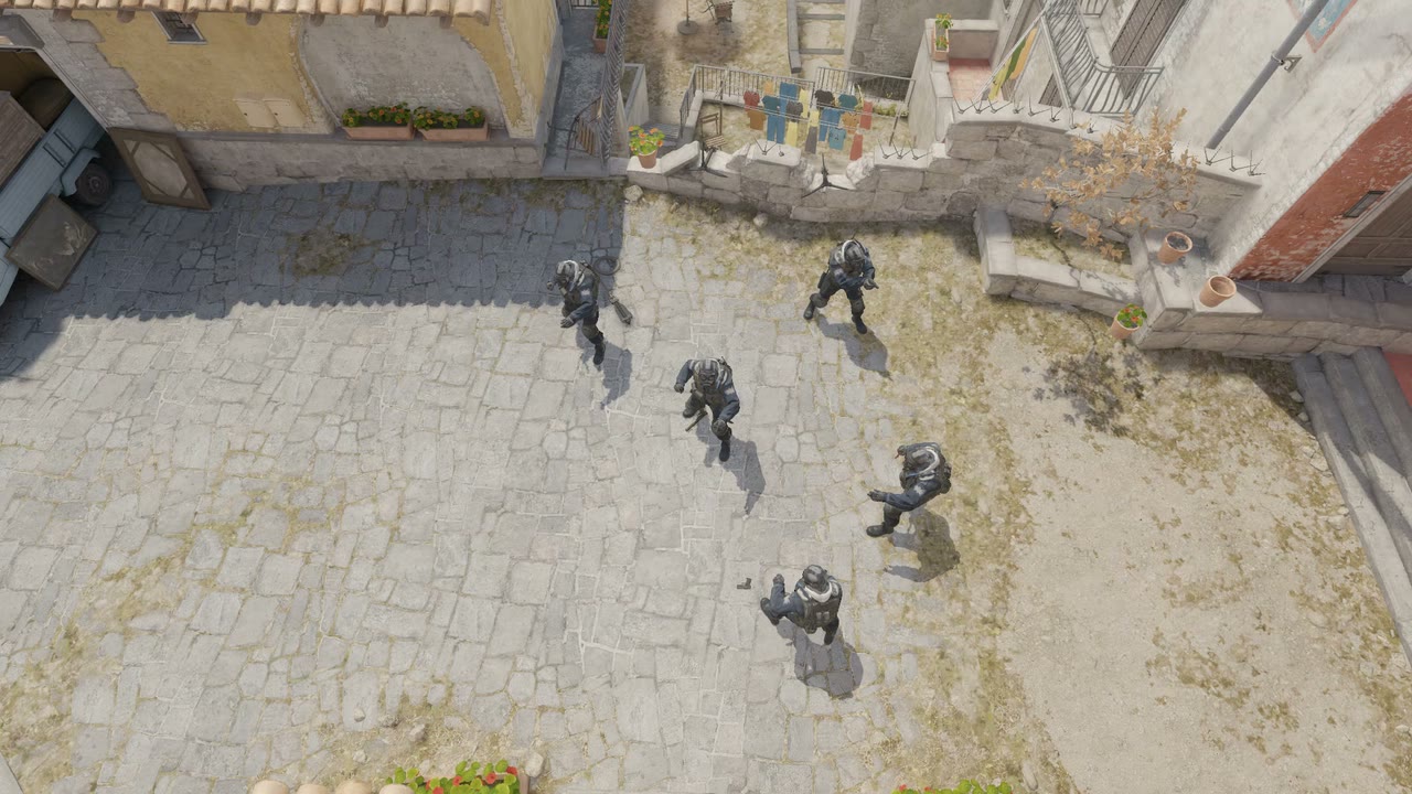 Third-person view of the setup position