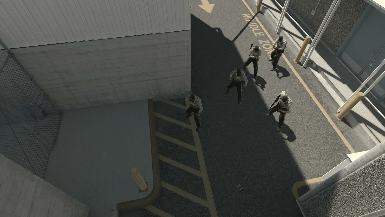 Third-person view of the setup position