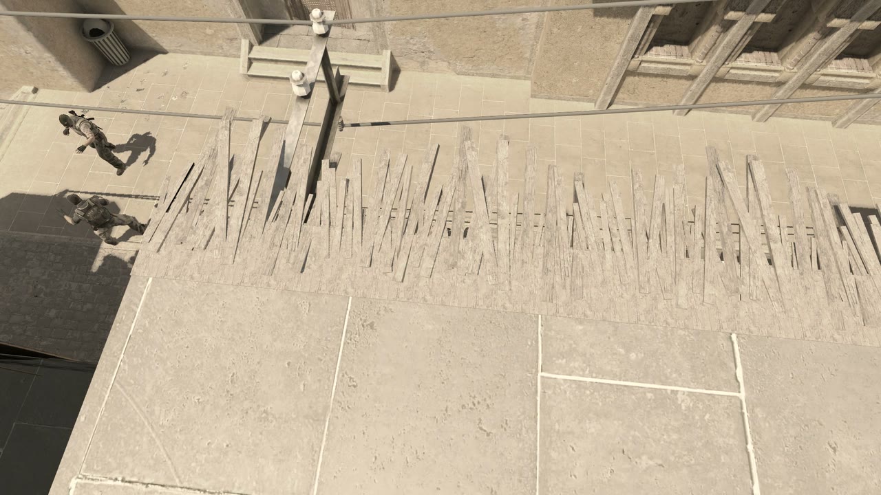Third-person view of the setup position