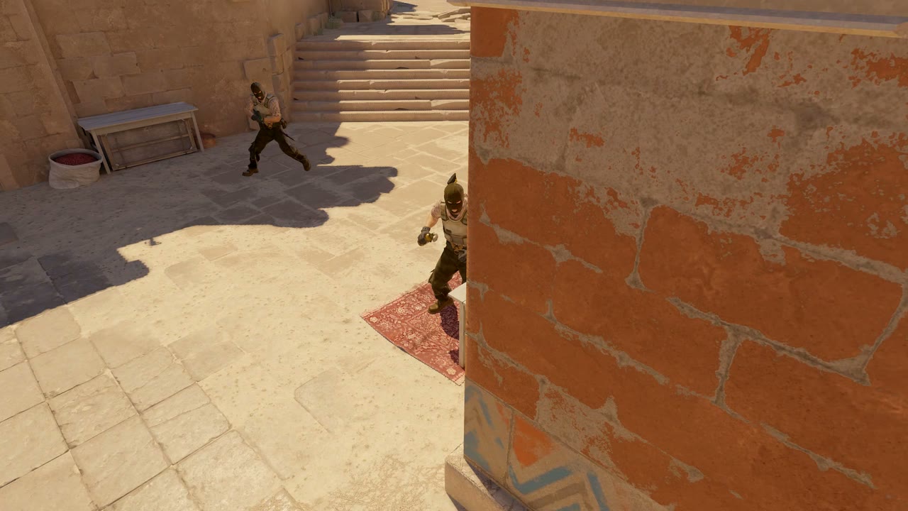 Third-person view of the setup position